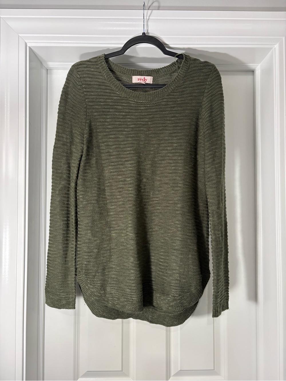 Redy Olive Ribbed Crewneck Sweater